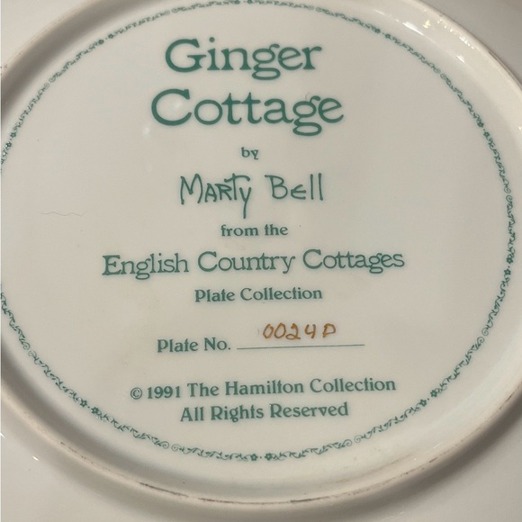 Hamilton Collection Cottage Scene by Artist Marty Bell Decorative Plate - Picture 4 of 4
